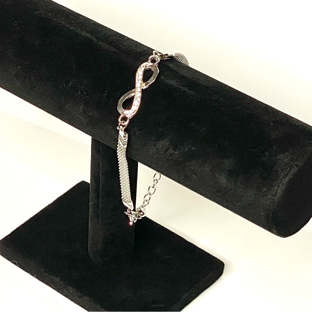 Silver Rhinestone Infinity Bracelet - Picture 3 of 3